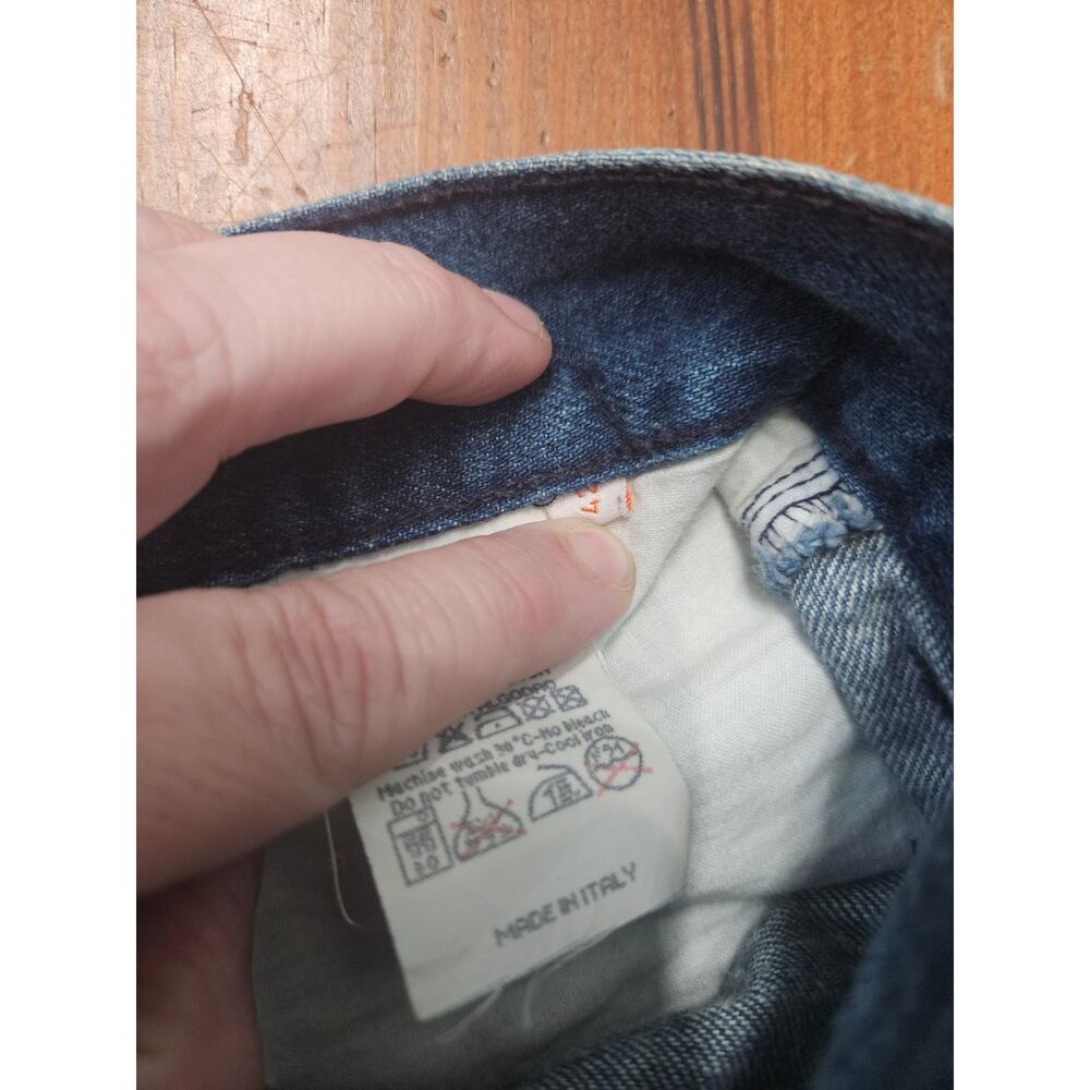 History Iceberg IT 42 US 37 Ombre Dip Dye Wide Leg Jeans Mens Made In Italy - Picture 12 of 14